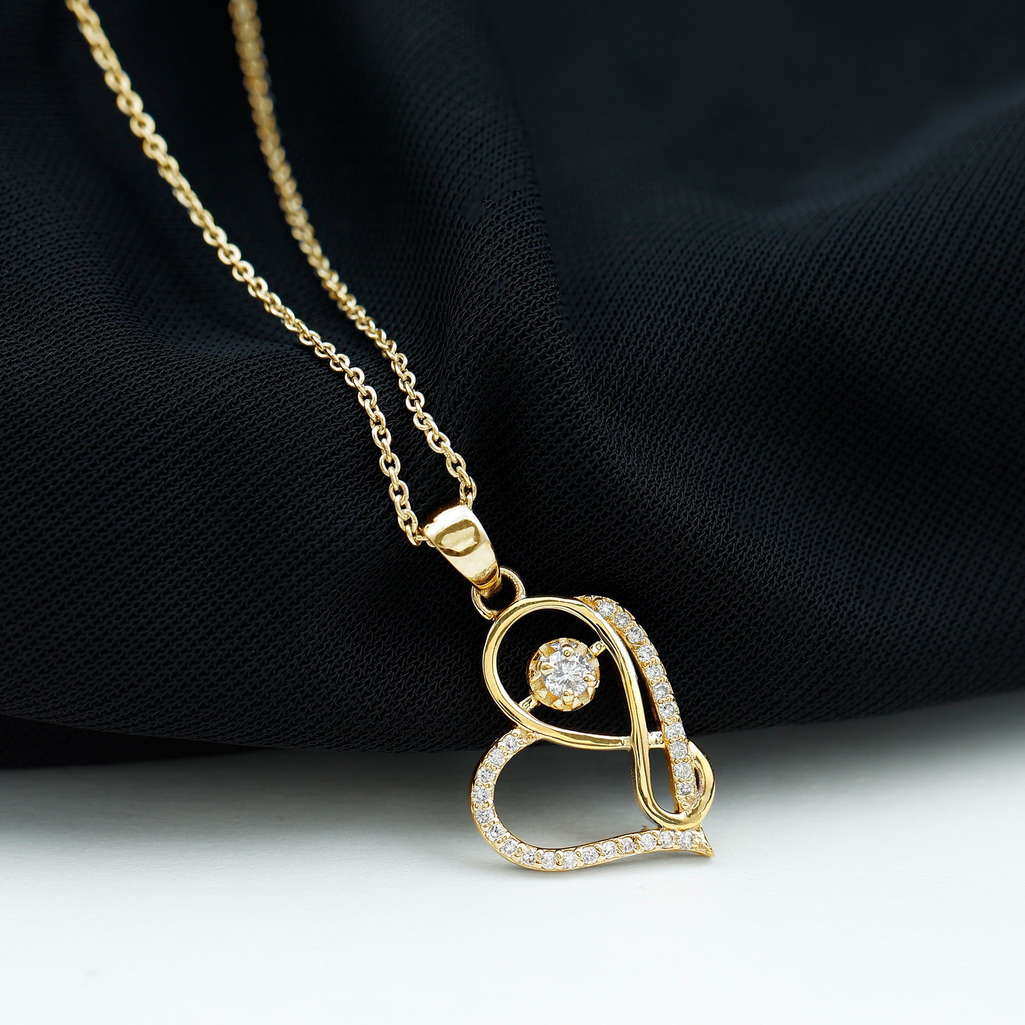 Rosec Jewels-Lab Diamond Infinity Heart Necklace With Certificate
