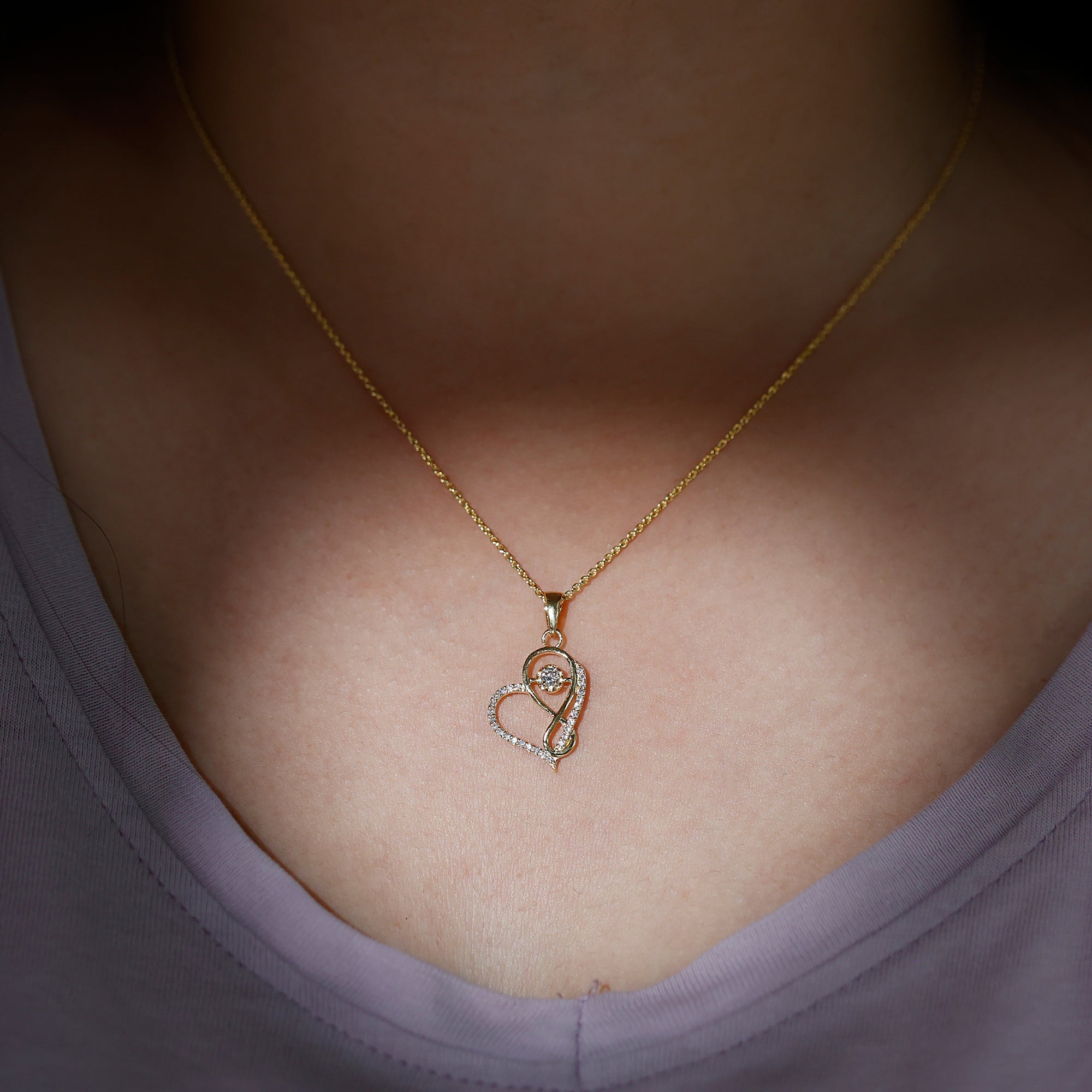 Rosec Jewels-Lab Diamond Infinity Heart Necklace With Certificate