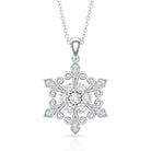Lab Grown Diamond Christmas Snowflake Pendant Necklace Lab - ( EF-VS ) - Rosec Jewels