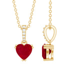 Rosec Jewels-Natural Ruby Heart Necklace with Diamond Bail