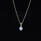 Yellow Gold Plated Silver 0.5 Carat Moissanite Heart Pendant with Chain D-VS1 14K Yellow Gold Plated Silver - Rosec Jewels