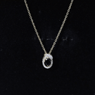 Natural Oval Shape Black Onyx Necklace with Lab Diamond AAA 14K Yellow Gold Plated Silver - Rosec Jewels