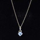 0.5 CT Cushion Cut Sky Blue Topaz Infinity Necklace with Silver Chain AAA 14K Yellow Gold Plated Silver - Rosec Jewels