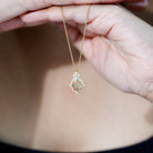 Natural 2 Carat Ethiopian Opal Vintage Necklace with Diamond AAA 14K Yellow Gold Plated Silver - Rosec Jewels