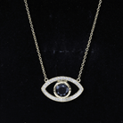 Natural 1.6 Carat Black Diamond Evil Eye Necklace in Yellow Gold Plated Silver AAA 14K Yellow Gold Plated Silver - Rosec Jewels
