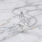 5 Carat Lab Grown Diamond Princess Cut Solitaire Necklace IGI Certified Lab - ( E-VS1 ) - Rosec Jewels