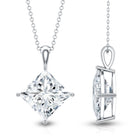 Rosec Jewels-5 Carat Lab Grown Diamond Princess Cut Solitaire Necklace IGI Certified