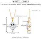 Rosec Jewels-5 Carat Lab Grown Diamond Princess Cut Solitaire Necklace IGI Certified