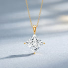 5 Carat Lab Grown Diamond Princess Cut Solitaire Necklace IGI Certified Lab - ( E-VS1 ) - Rosec Jewels