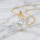 5 Carat Lab Grown Diamond Princess Cut Solitaire Necklace IGI Certified Lab - ( E-VS1 ) - Rosec Jewels