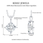 3 Carat Solitaire Lab Grown Diamond Princess Cut Necklace with IGI Certificate Lab - ( E-VS1 ) - Rosec Jewels