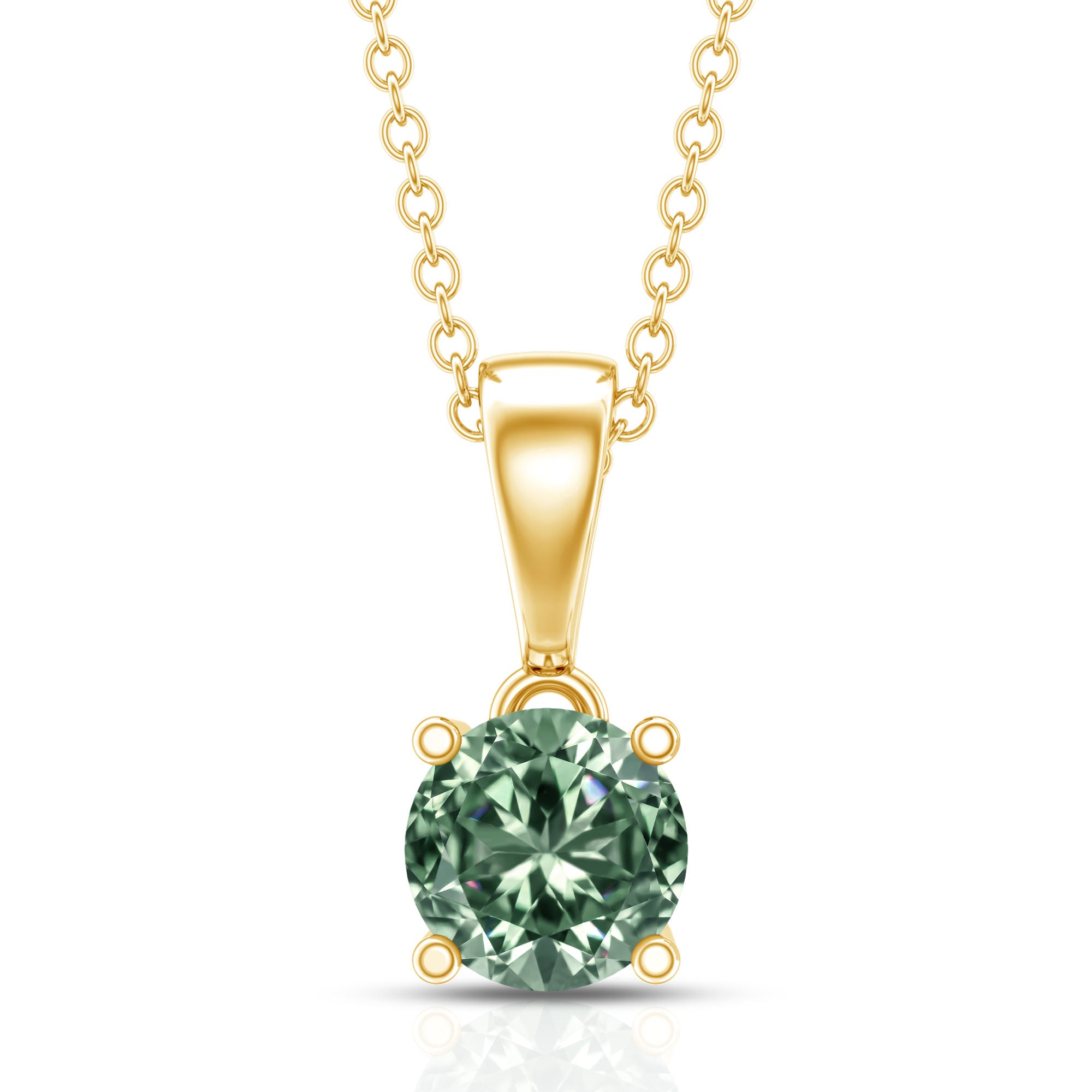 1 Carat Lab Created Vivid Green Diamond Solitaire Pendant with IGI Certificate Vivid Green - VS1 - Rosec Jewels