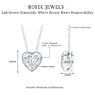 Rosec Jewels-Bezel Set 2 Carat Lab Grown Diamond Heart Necklace with IGI Certificate
