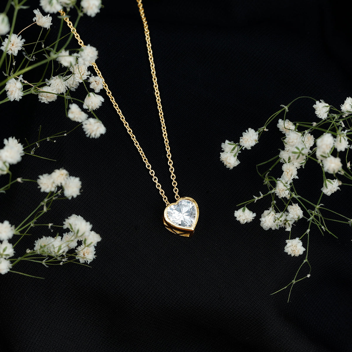 Rosec Jewels-Bezel Set 2 Carat Lab Grown Diamond Heart Necklace with IGI Certificate