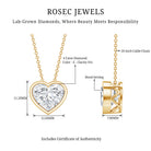 Rosec Jewels-IGI Certified Lab Grown Solitaire Diamond Heart Necklace 4 Carat