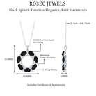 3 CT Oval Cut Black Spinel Eternity Necklace with Silver Chain AAA 92.5 Sterling Silver - Rosec Jewels