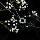 3 CT Oval Cut Black Spinel Eternity Necklace with Silver Chain AAA 92.5 Sterling Silver - Rosec Jewels