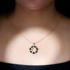 3 CT Oval Cut Black Spinel Elegant Pendant with Moissanite AAA - Rosec Jewels