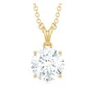 Certified 2 Carat Moissanite Solitaire Pendant Necklace With Chain D-VS1 - Rosec Jewels