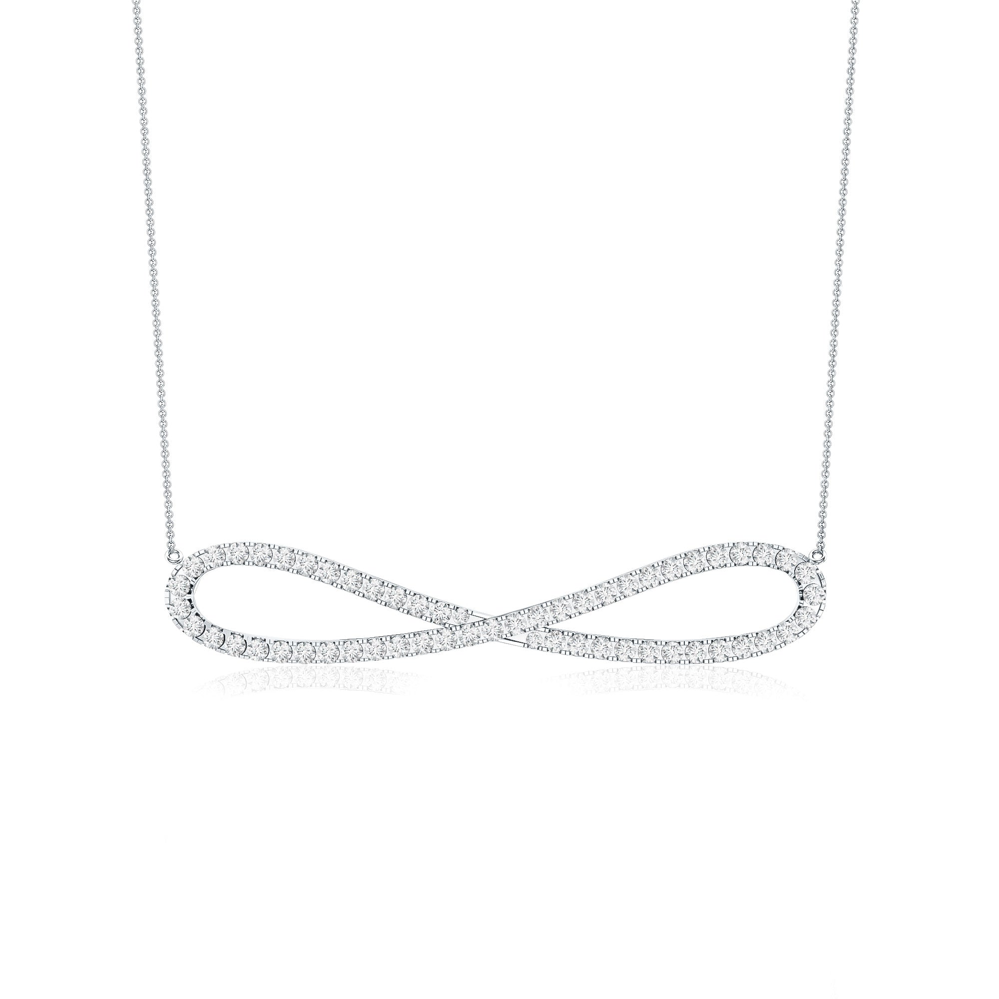 Pave Set Moissanite Infinity Necklace with Certificate D-VS1 - Rosec Jewels