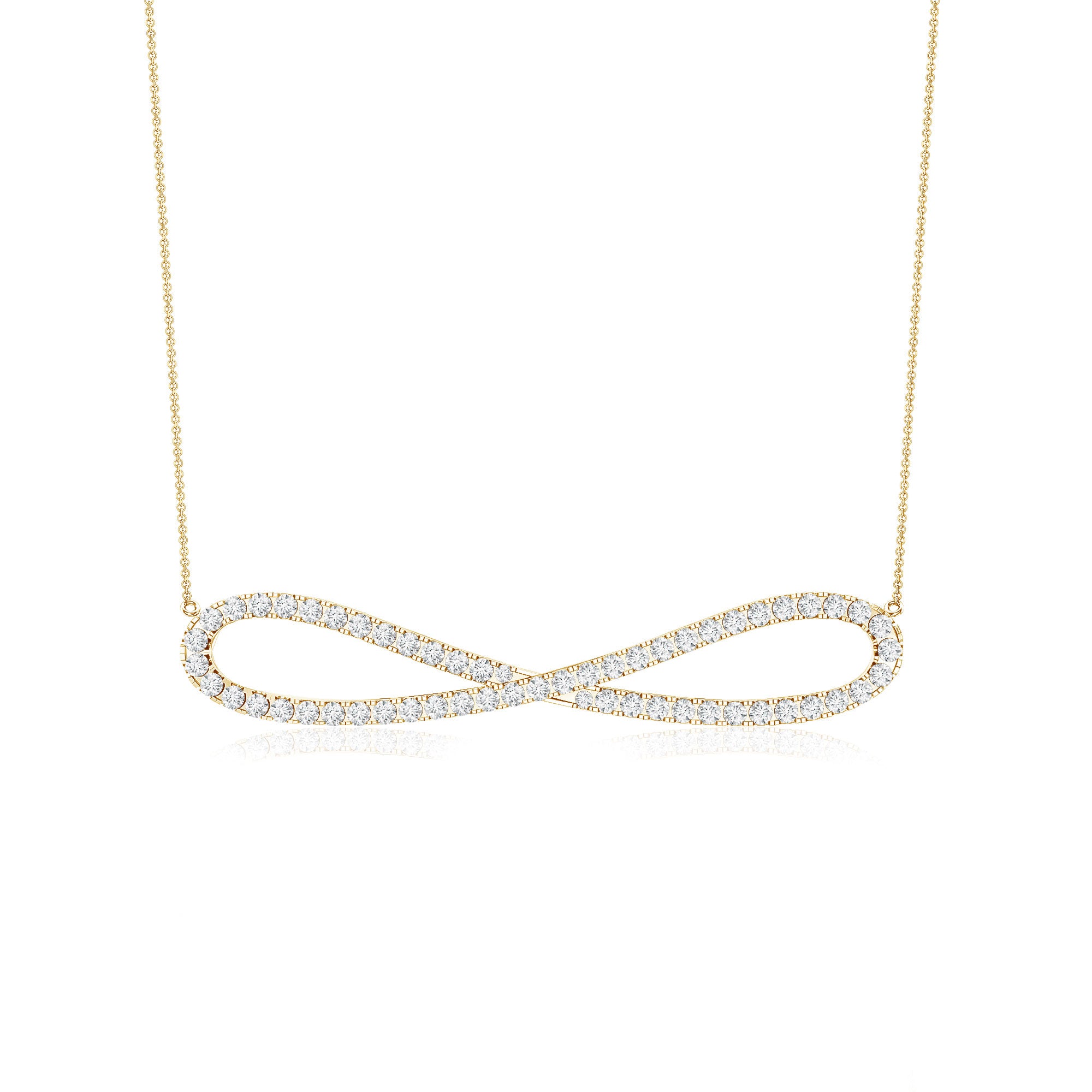 Pave Set Moissanite Infinity Necklace with Certificate D-VS1 - Rosec Jewels