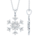 Certified Moissanite Snowflake Pendant Necklace for Women D-VS1 - Rosec Jewels