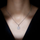 Certified Moissanite Snowflake Pendant in 2 Prong Setting Moissanite - ( D-VS1 ) - Color and Clarity - Rosec Jewels