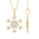 Certified Moissanite Snowflake Pendant Necklace for Women D-VS1 - Rosec Jewels