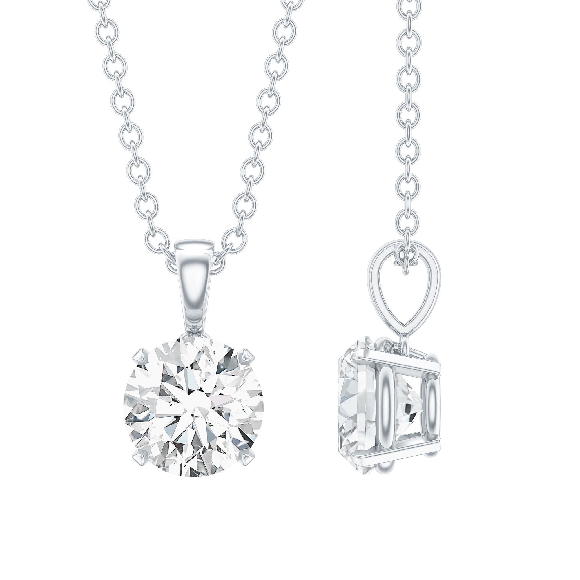 1 CT Certified Moissanite Solitaire Pendant in Claw Set