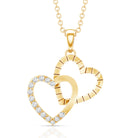 Certified Moissanite Twin Heart Pendant Necklace D-VS1 - Rosec Jewels