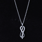 Certified Moissanite Infinity Pendant Necklace with Chain D-VS1 92.5 Sterling Silver - Rosec Jewels