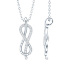 Certified Moissanite Infinity Pendant Necklace with Chain D-VS1 92.5 Sterling Silver - Rosec Jewels