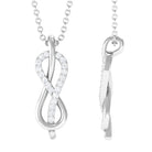 Minimal Moissanite Infinity Knot Style Pendant Necklace Moissanite - ( D-VS1 ) - Color and Clarity - Rosec Jewels