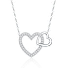 Certified Moissanite Double Heart Necklace for Women D-VS1 - Rosec Jewels