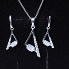 Certified Moissanite Triangle Necklace With Earrings D-VS1 - Rosec Jewels