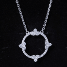 Certified Moissanite Eternity Promise Necklace in 14K Gold Plated Silver D-VS1 92.5 Sterling Silver - Rosec Jewels