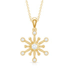 Diamond Snowflake Pendant Necklace for Women Lab - ( EF-VS ) - Rosec Jewels