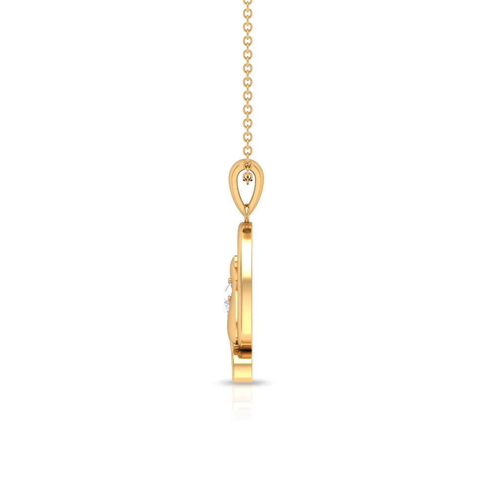 Certified Diamond Cat on Moon Necklace Lab - ( EF-VS ) - Rosec Jewels