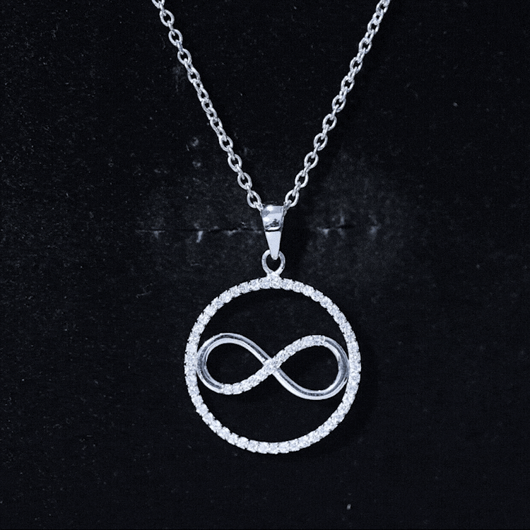Diamonds Infinity Eternity Pendant Necklace Lab - ( EF-VS ) - Rosec Jewels