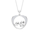 Rosec Jewels-Diamond and Gold Heart Elephant Pendant Necklace