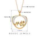 Rosec Jewels-Diamond and Gold Heart Elephant Pendant Necklace