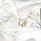 Diamond Elephant Mother Child Necklace Lab - ( EF-VS ) - Rosec Jewels