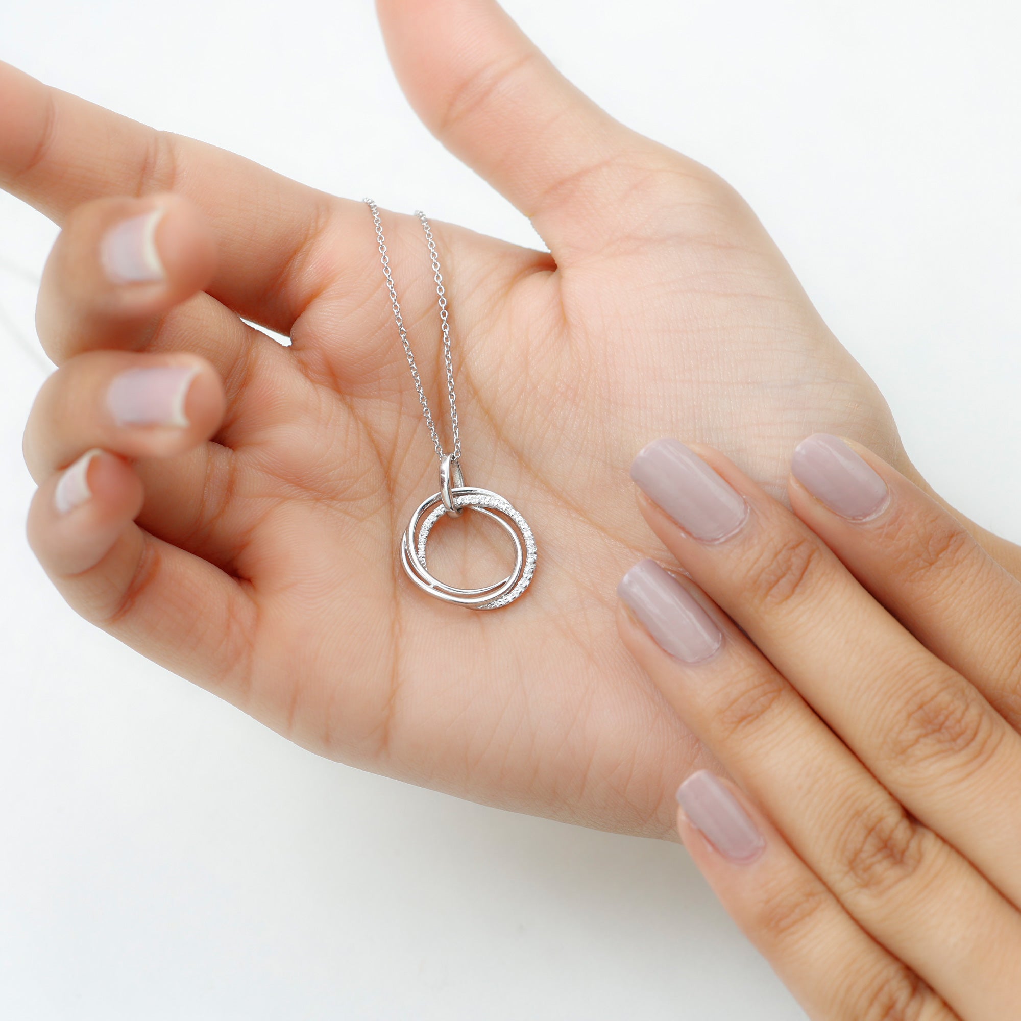 Certified Diamond Eternity Circle Necklace For Her Lab - ( EF-VS ) - Rosec Jewels