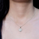 Diamond Designer Lotus Flower Necklace Lab - ( EF-VS ) - Rosec Jewels
