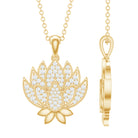Rosec Jewels-Designer Lotus Flower Diamond Necklace