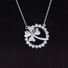 Certified Diamond Lucky 4 Leaf Necklace Lab - ( EF-VS ) - Rosec Jewels