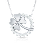 Certified Diamond Lucky 4 Leaf Necklace Lab - ( EF-VS ) - Rosec Jewels