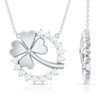 Certified Diamond Lucky 4 Leaf Necklace Lab - ( EF-VS ) - Rosec Jewels