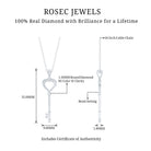 Rosec Jewels-1.5 MM Round Diamond Heart Key Pendant Necklace