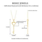 Rosec Jewels-1.5 MM Round Diamond Heart Key Pendant Necklace